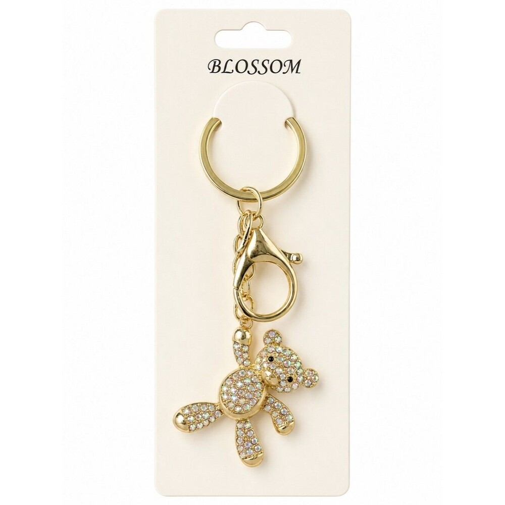 Womens Purse Keychain Bag Charm Bear Diamonds Accessory